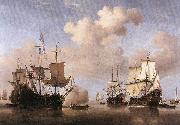 Calm: Dutch Ships Coming to Anchor  wt VELDE, Willem van de, the Younger